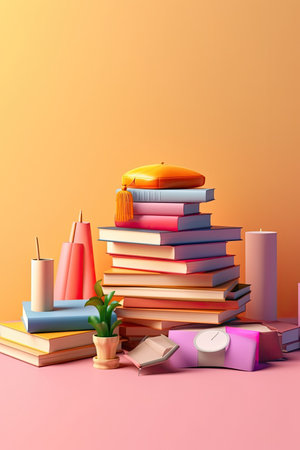 3d illustration of empty space mockup Back to School Bagの素材