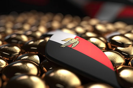3d minimalist Egypt flag bokeh background Generative AIの素材