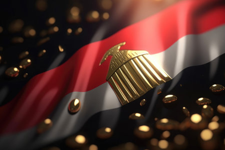 3d minimalist Egypt flag bokeh background Generative AIの素材