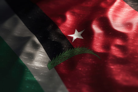 3d minimalist Jordan flag bokeh background Generative AIの素材