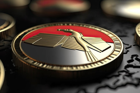 3d minimalist Egypt flag bokeh background Generative AIの素材