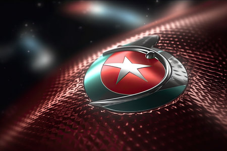 3d minimalist Jordan flag bokeh background Generative AIの素材