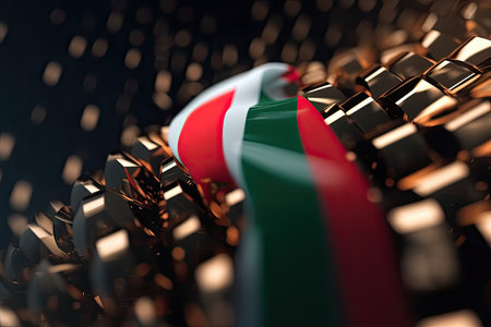 3d United Arab Emirates flag bokeh background Generative AIの素材