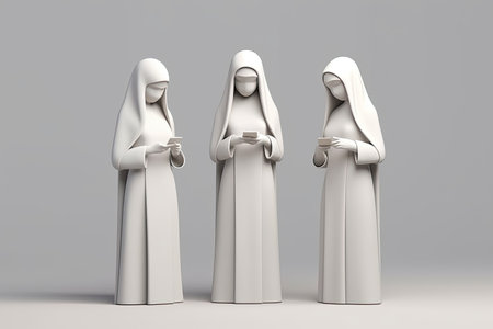 3d young Arab Girls character using Smartphone Generative AIの素材