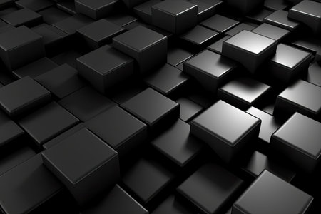 A black background with a set of cubesの素材