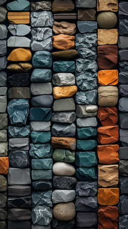 A collection of different colored stones including one that is made of stoneの素材