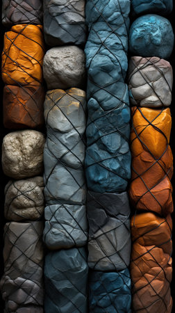 A collection of different colored stones including one that is made of stoneの素材