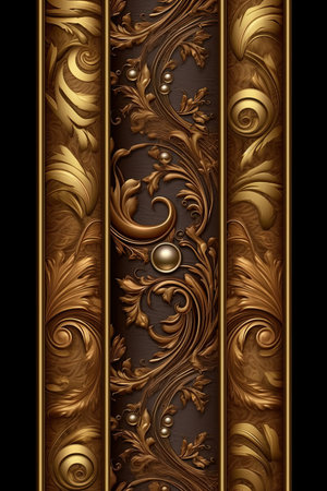 A gold and black wallpaper with a flower design like chocolateの素材