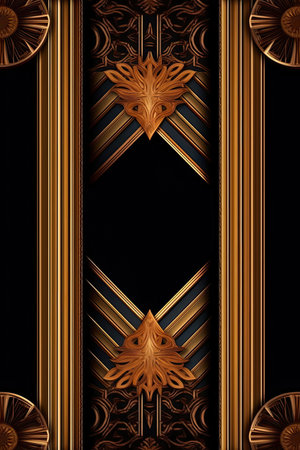 A gold and black wallpaper with a flower design like chocolateの素材