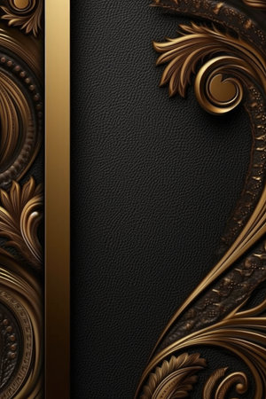 A gold and black wallpaper with a flower design like chocolateの素材