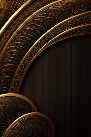 A gold and black wallpaper with a flower design like chocolateの素材