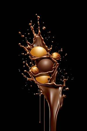 A gold and black wallpaper with a flower design like chocolateの素材