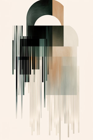 A painting of a geometric figure with bauhaus circles and linesの素材