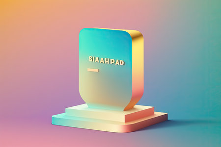 3d rendering of an empty tombstone on a colorful background.の素材