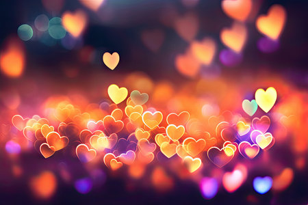 Abstract Bokeh Hearts Valentine Day Background,  Generative AIの素材