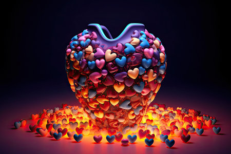 Porcelain Heart Shape Lantern valentines decoration, Generative AIの素材