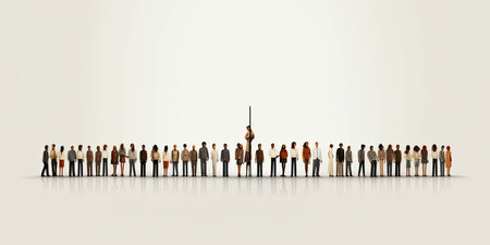 All people together in minimalistic picture Generative AIの素材