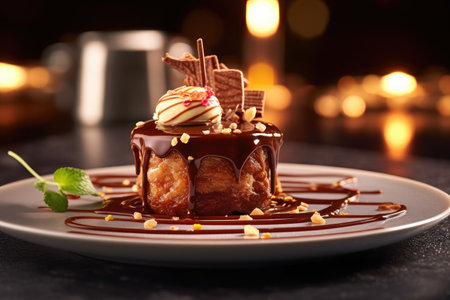 Chocholate Dripping Cheese cake,Generative AIの素材