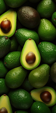 close upavocado with water droplets on it, Generative AIの素材