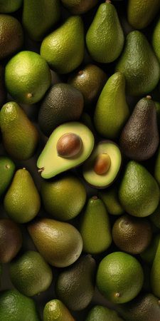 close upavocado with water droplets on it, Generative AIの素材