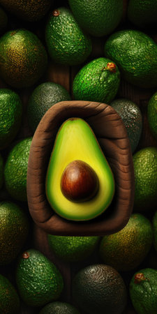 close upavocado with water droplets on it, Generative AIの素材