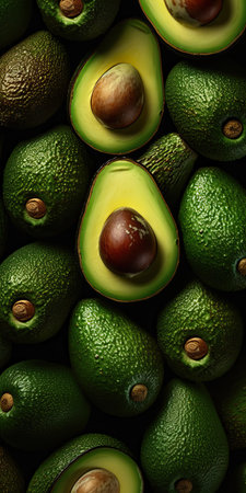 close upavocado with water droplets on it, Generative AIの素材