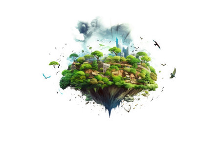 Eco theme climate change illustration, AI Generatedの素材