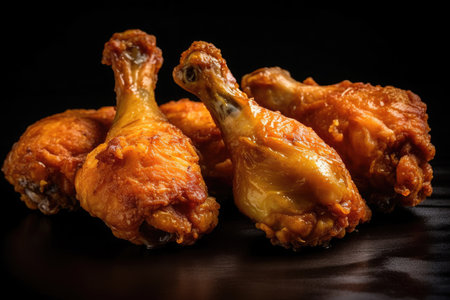 Fried chicken Drumstick with Kethcup, Generative AIの素材
