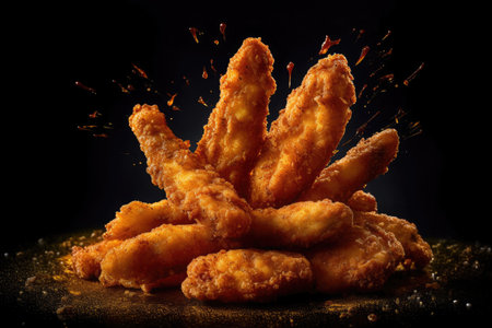 Fried chicken Wings with Kethcup, Generative AIの素材