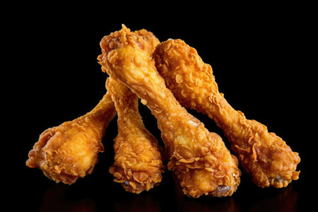 Fried chicken Drumstick with Kethcup, Generative AIの素材