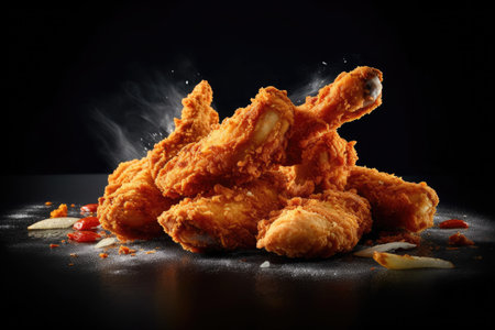 Fried chicken Wings with Kethcup, Generative AIの素材