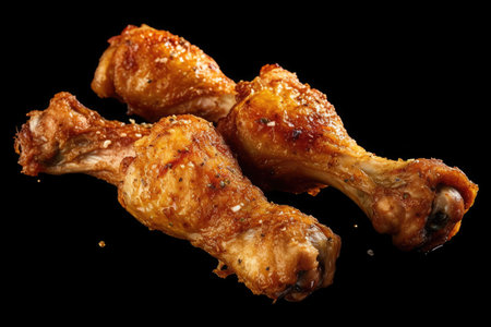 Fried chicken Drumstick with Kethcup, Generative AIの素材