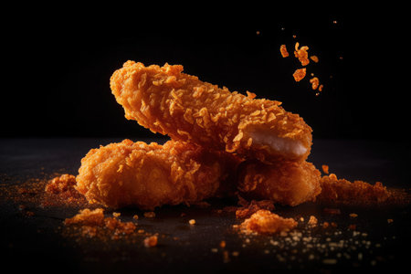 Fried chicken Wings with Kethcup, Generative AIの素材