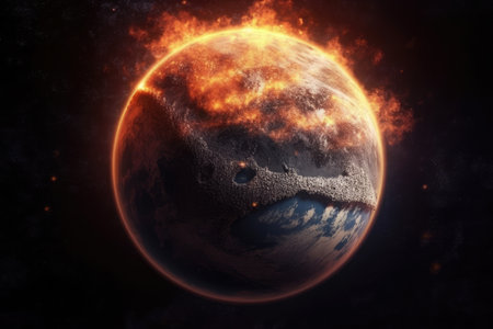 Global warming is the long-term heating of Earth, Gnerative AIの素材