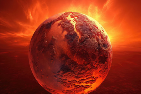 Global warming is the long-term heating of Earth, Gnerative AIの素材