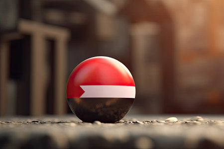 3d minimalist Yemen flag bokeh background Generative AIの素材