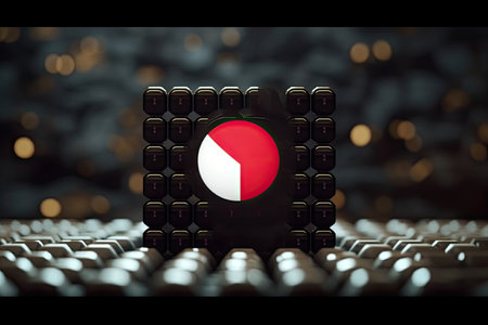 3d minimalist Yemen flag bokeh background Generative AIの素材
