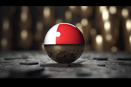 3d minimalist Yemen flag bokeh background Generative AIの素材