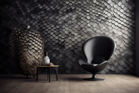 Patterned snake skin wallpaper minimal modern roomの素材