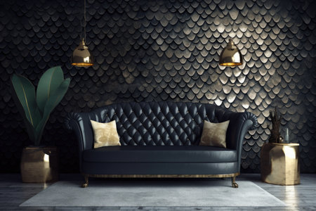 Patterned snake skin wallpaper minimal modern roomの素材