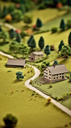 Papier Quilling Creative art Minimalist farmer houseの素材
