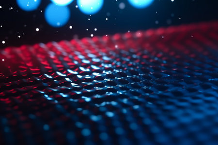 3D render of a blue and red background with bokehの素材