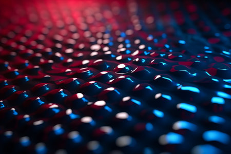 3d rendering of abstract metallic surface with depth of field and bokehの素材