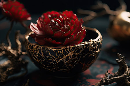 Stunning Surreal christmas garland, floristic 3d render, Generative AIの素材