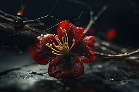Stunning Surreal christmas garland, floristic 3d render, Generative AIの素材