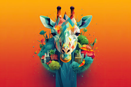 World wildlife day poster in vived minimal colorsの素材