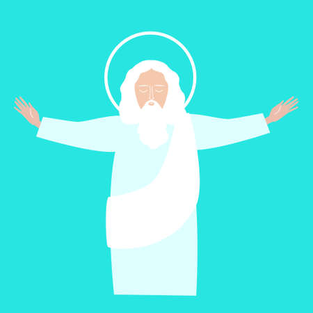 Happy god character. Creator Christian religious themeのイラスト素材