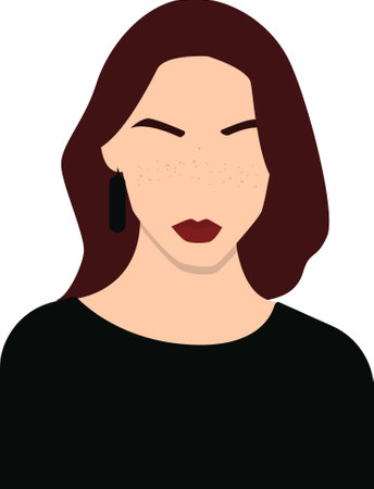 Abstract portrait illustration of woman. Boho Woman feminism art. background for art print, poster, card, decor, tote bag. Vector illustration, eps 10の写真素材