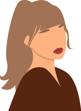 Feminine concept illustration of boho woman. Perfect for posters, wall art, cards. Woman clip art isolated on white background. Contemporary portrait. Vector illustration, eps10のイラスト素材