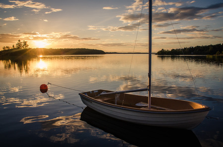 Boat reflectionの写真素材